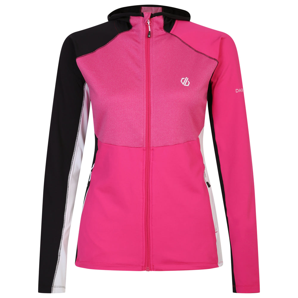 ConveyIICoreStrch - Damen Zip-Jacke | mit fixierter Kapuze - Pink-Schwarz