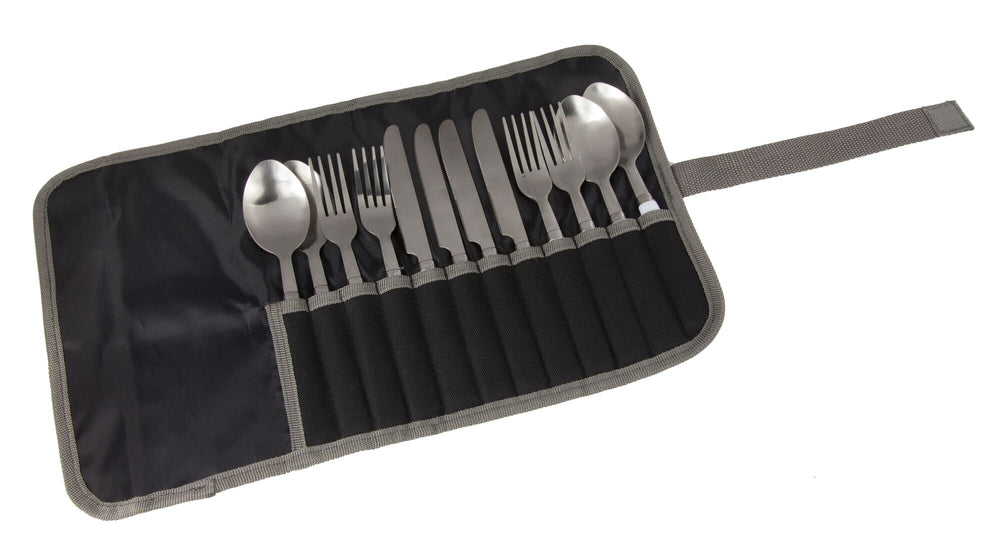 4Prsn Cutlery Set - Camping Besteck | aus langlebigem Edelstahl - Silber
