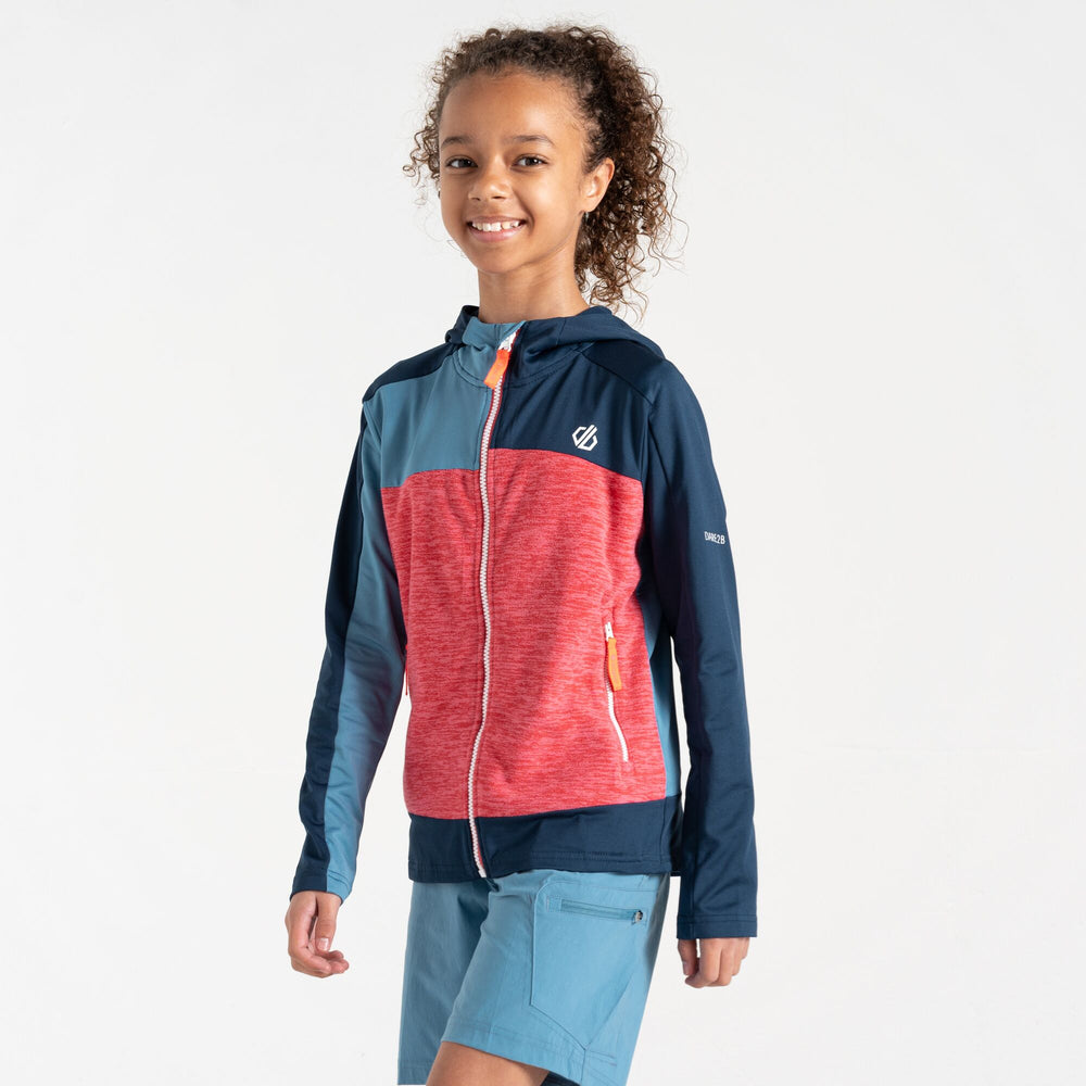 Thriving II Core Str - Kinder Zip-Jacke | mit fixierter Kapuze - Pink-Blau