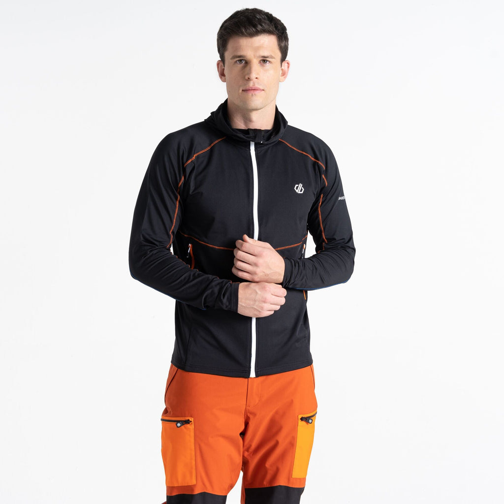 AssimilateCoreStr - Herren Zip-Jacke | mit fixierter Kapuze - Schwarz Blk/PuffnOrn Bild 1