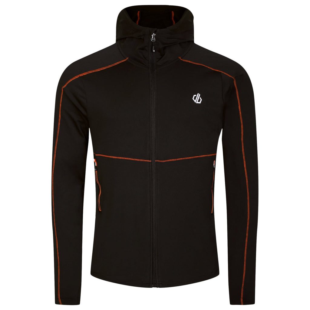 AssimilateCoreStr - Herren Zip-Jacke | mit fixierter Kapuze - Schwarz Blk/PuffnOrn Bild 2