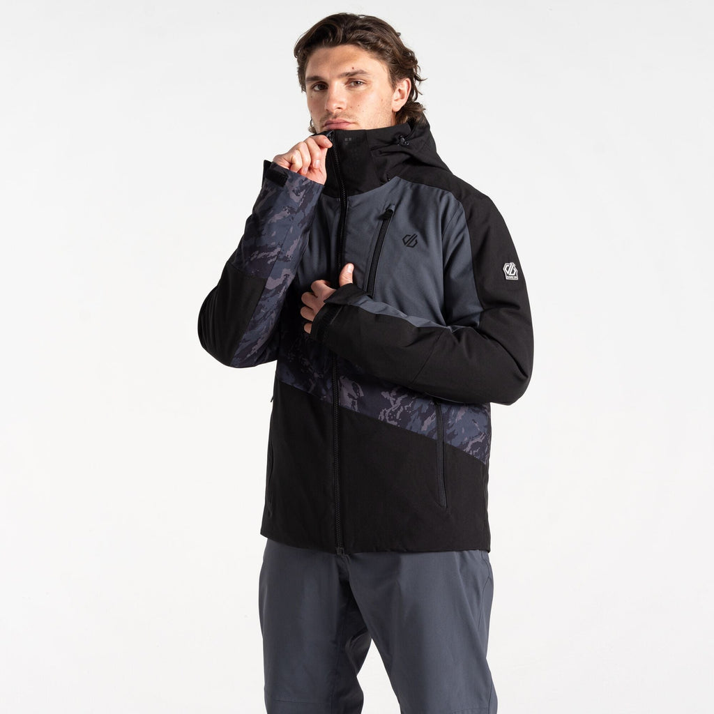 Baseplate II Jaket - Herren Skijacke | abnehmbare Kapuze - Schwarz Black/EbonyGreyMountainPrint/EbonyGrey Bild 1