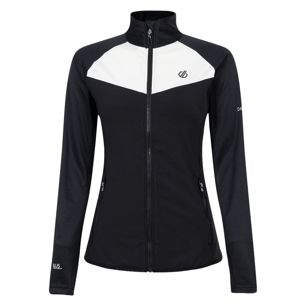 Elation III Core Stretch - Damen Midlayer | komfortabler, anliegender Kragen - Schwarz-Weiß Black/Blanc De Blanc Bild 3