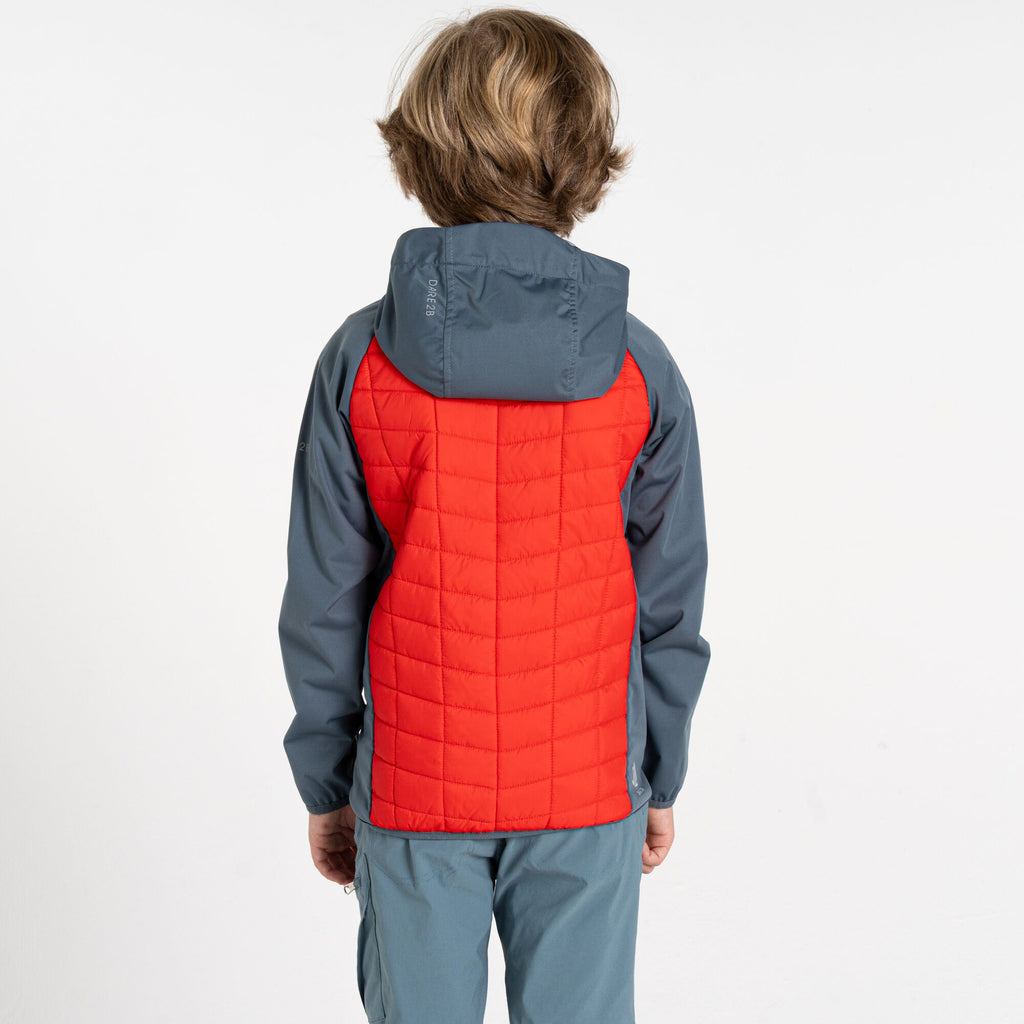Explore II Hybrid - Kinder Jacke | fixierte Kapuze - Rot Grau LdGry/StmWth Bild 2