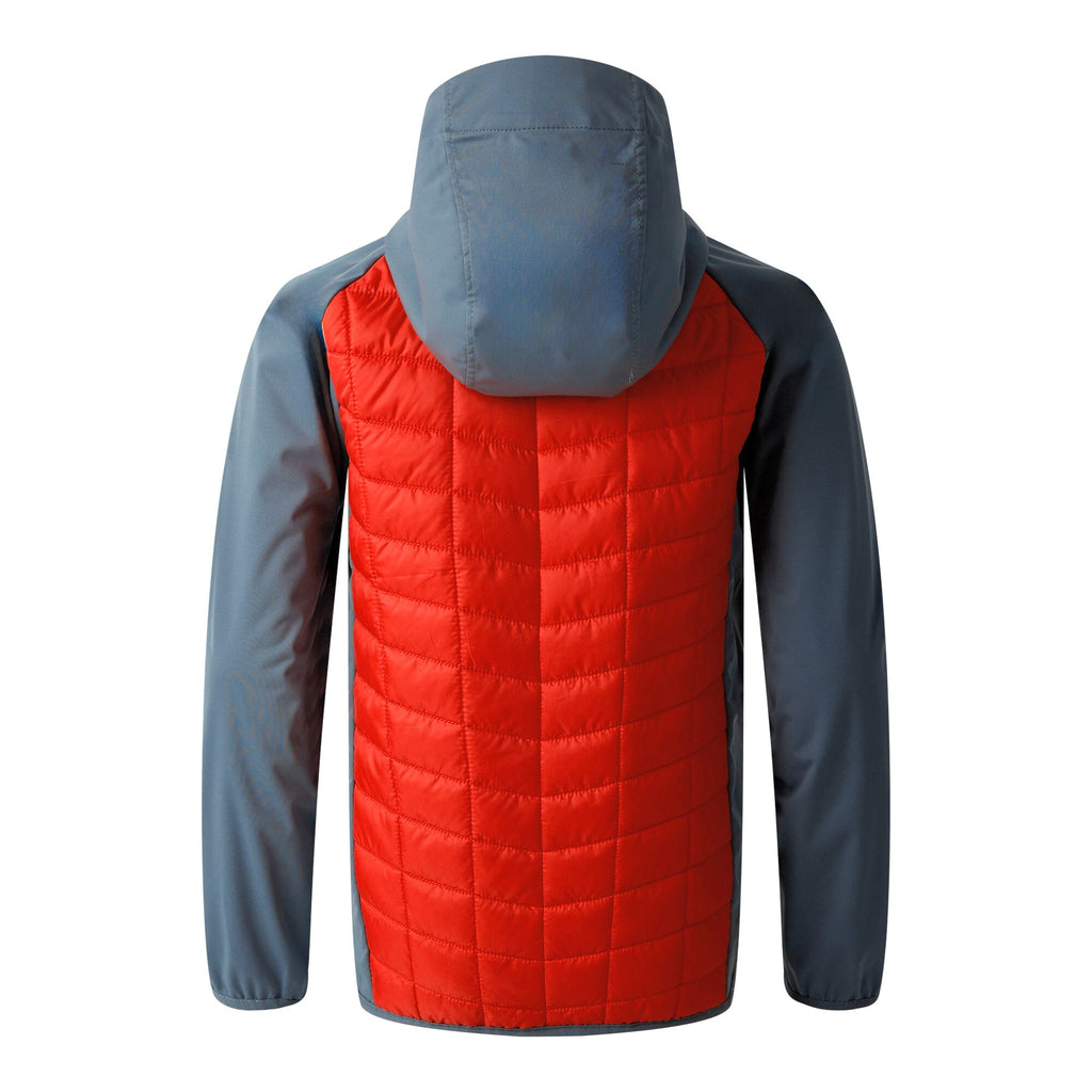 Explore II Hybrid - Kinder Jacke | fixierte Kapuze - Rot Grau LdGry/StmWth Bild 4