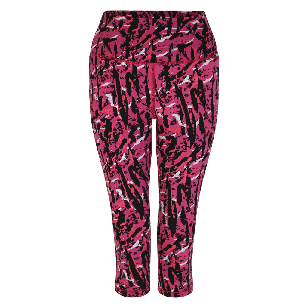 Influential 3/4 - Damen Legging | mit Tasche innen am Taillenbund - Bunt Neon Pink Zebra Print Bild 1
