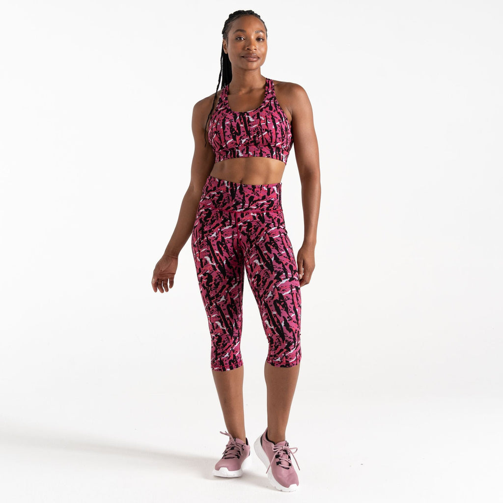 Influential 3/4 - Damen Legging | mit Tasche innen am Taillenbund - Bunt Neon Pink Zebra Print Bild 3