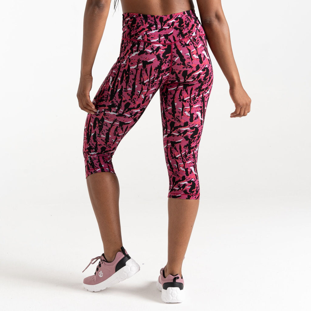 Influential 3/4 - Damen Legging | mit Tasche innen am Taillenbund - Bunt Neon Pink Zebra Print Bild 5