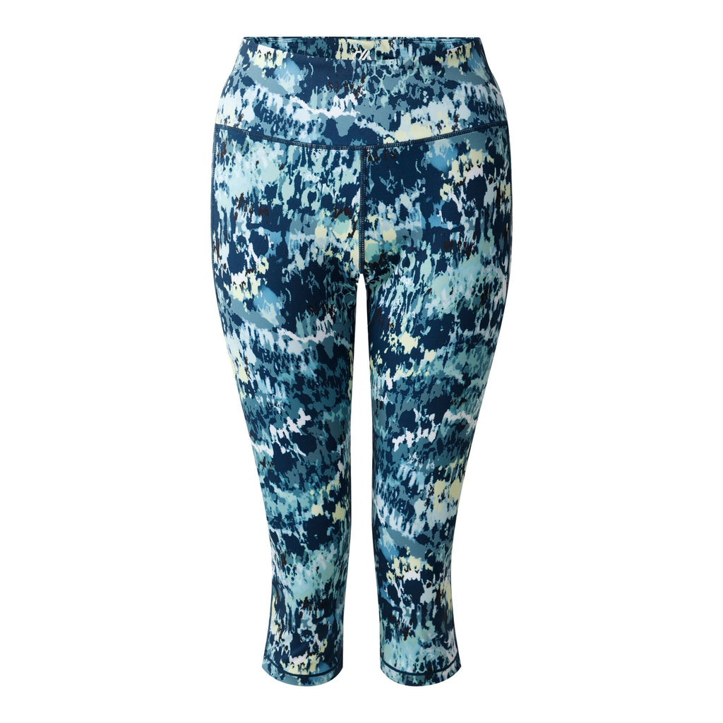 Influential II 3/4 Legging - Damen Fitnesshose | flexible Passform - Blau gemuster MistDashPrnt Bild 3