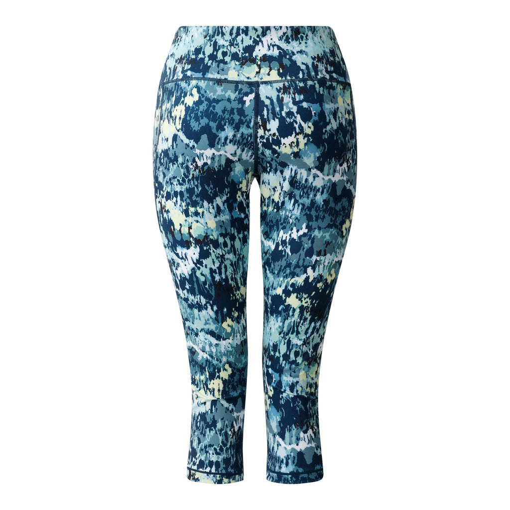 Influential II 3/4 Legging - Damen Fitnesshose | flexible Passform - Blau gemuster MistDashPrnt Bild 4