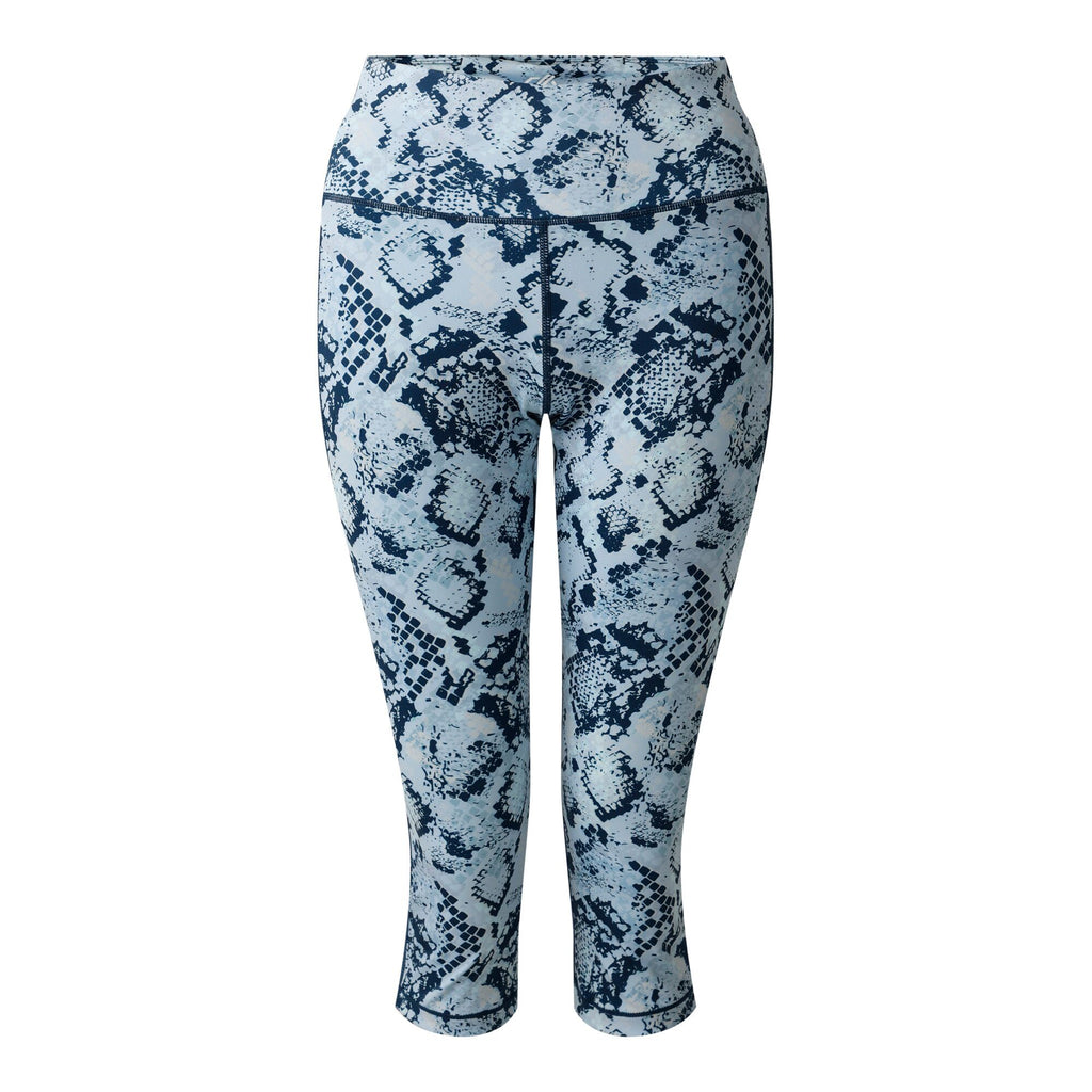 Influential II 3/4 Legging - Damen Fitnesshose | flexible Passform - Blau gemustert Snake Print Bild 3