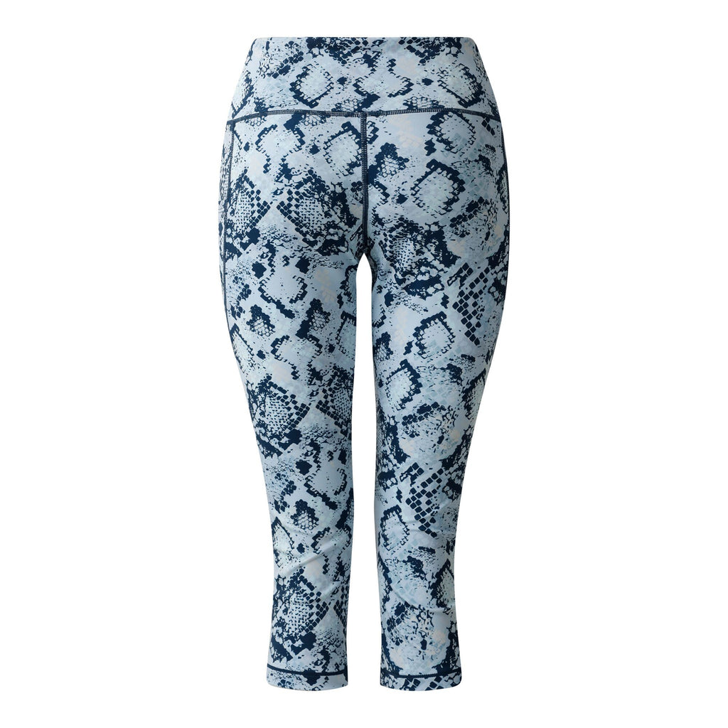 Influential II 3/4 Legging - Damen Fitnesshose | flexible Passform - Blau gemustert Snake Print Bild 4