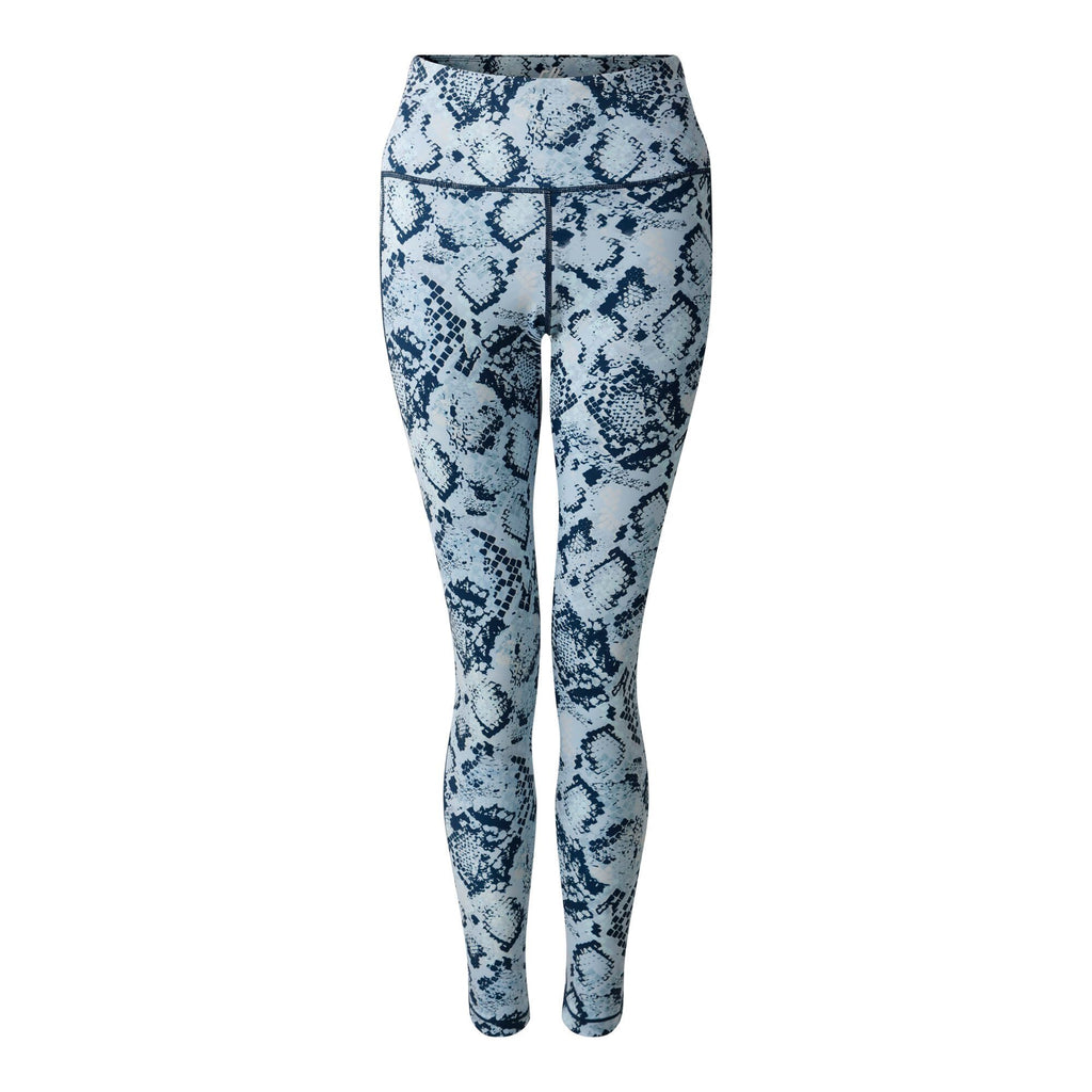 Influential II Legging - Damen Fitnesshose | weicher Taillenbaund - Blau gemustert Snake Print Bild 3