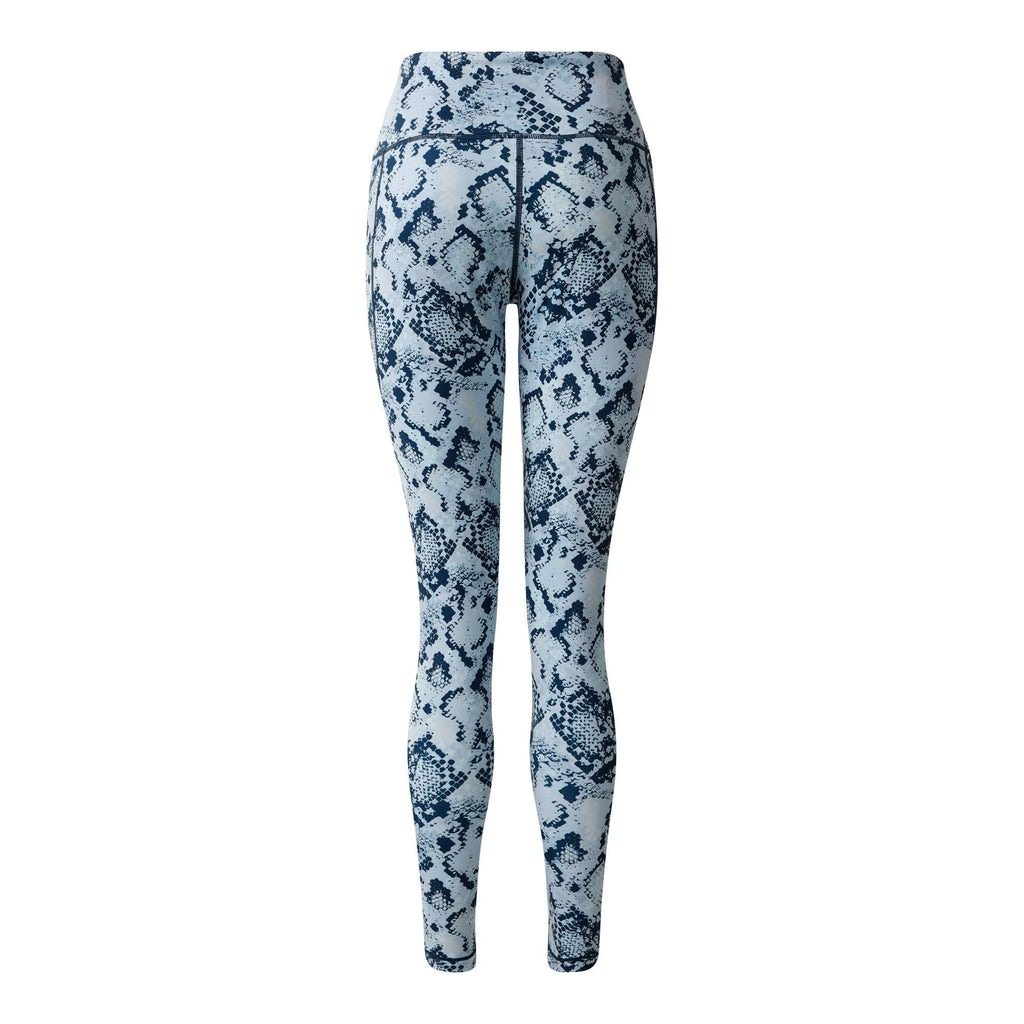 Influential II Legging - Damen Fitnesshose | weicher Taillenbaund - Blau gemustert Snake Print Bild 4