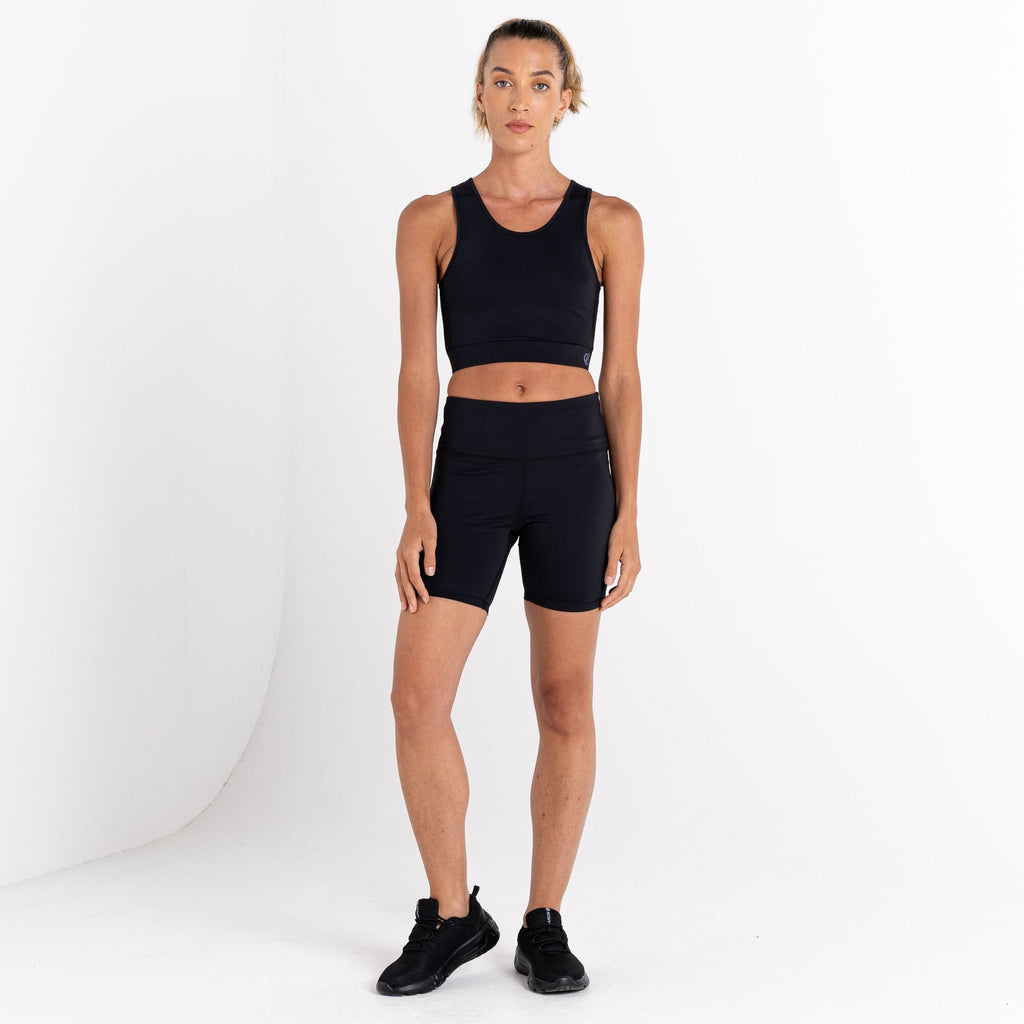 LoungeAbout Short - Damen Trainingshorts | offene Tasche innen am Taillenbund - Schwarz Black Bild 3