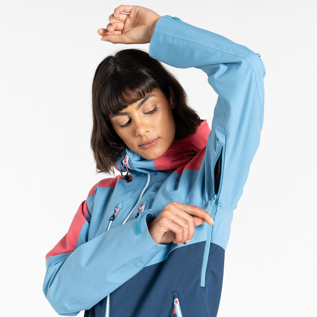 Pitching Jacket - Damen Jacke | wasserdichtes Stretchmaterial - Blau Niagara Blue/Sorbet Pink Bild 5