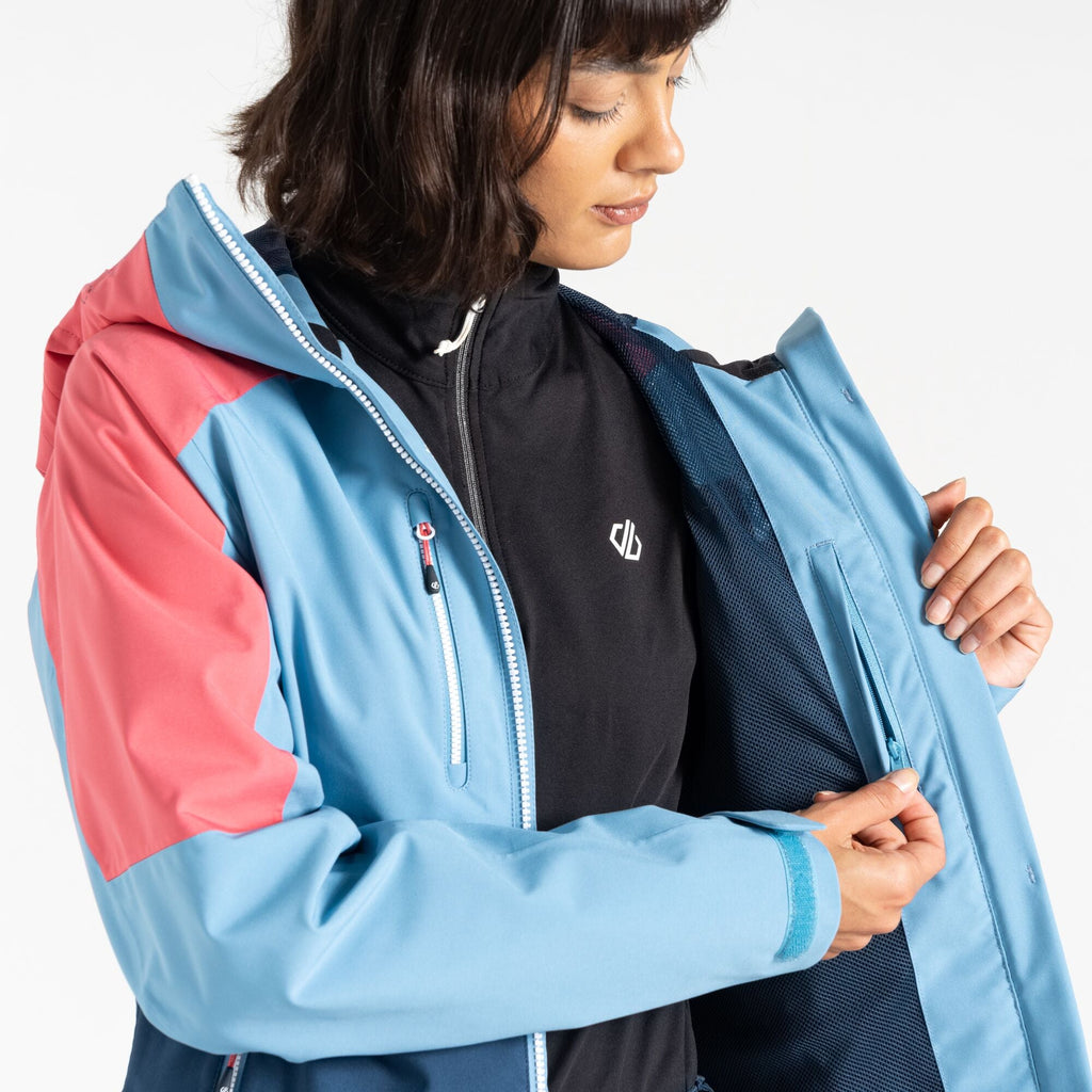 Pitching Jacket - Damen Jacke | wasserdichtes Stretchmaterial - Blau Niagara Blue/Sorbet Pink Bild 6