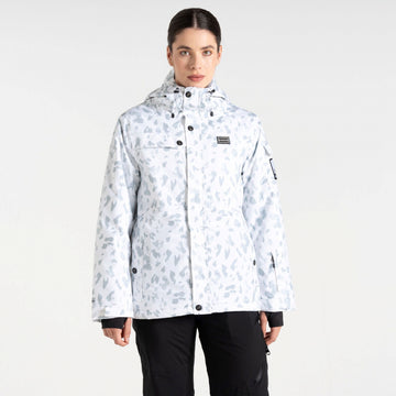 Ski Life Jacket - Damen Skijacke | wasserdichtes und atmungsaktives Stretchgewebe - Weiß Blanc De Blanc Dash Print Bild 1