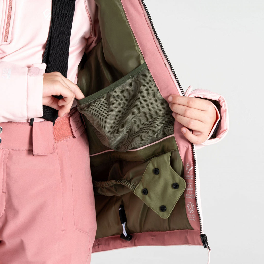 Steazy II Jacket - Kinder Skijacke | reflektierende Details, verbesserte Sichtbarkeit - Rosa-Grün Dusty Rose/Olivine Green Bild 5