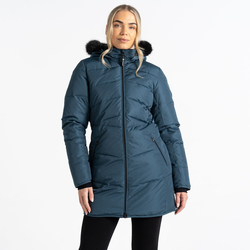 Striking III Jkt - Damen Mantel | mit abnehmbarem Kunstpelzbesatz - Blau-Grau Orion Grey Bild 1