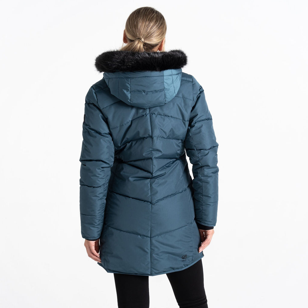 Striking III Jkt - Damen Mantel | mit abnehmbarem Kunstpelzbesatz - Blau-Grau Orion Grey Bild 2