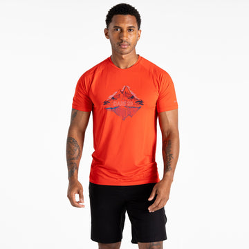 Tech II Tee - Herren T-Shirt | reflektierende Prints - Orange Seville Red Bild 1