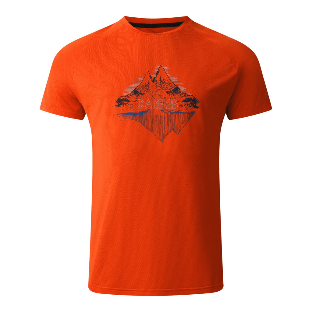 Tech II Tee - Herren T-Shirt | reflektierende Prints - Orange Seville Red Bild 3