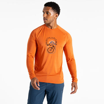 Tech Long Sleeved II Tee - Herren T-Shirt | reflektierende Print - Orange Spicy Route Bild 1