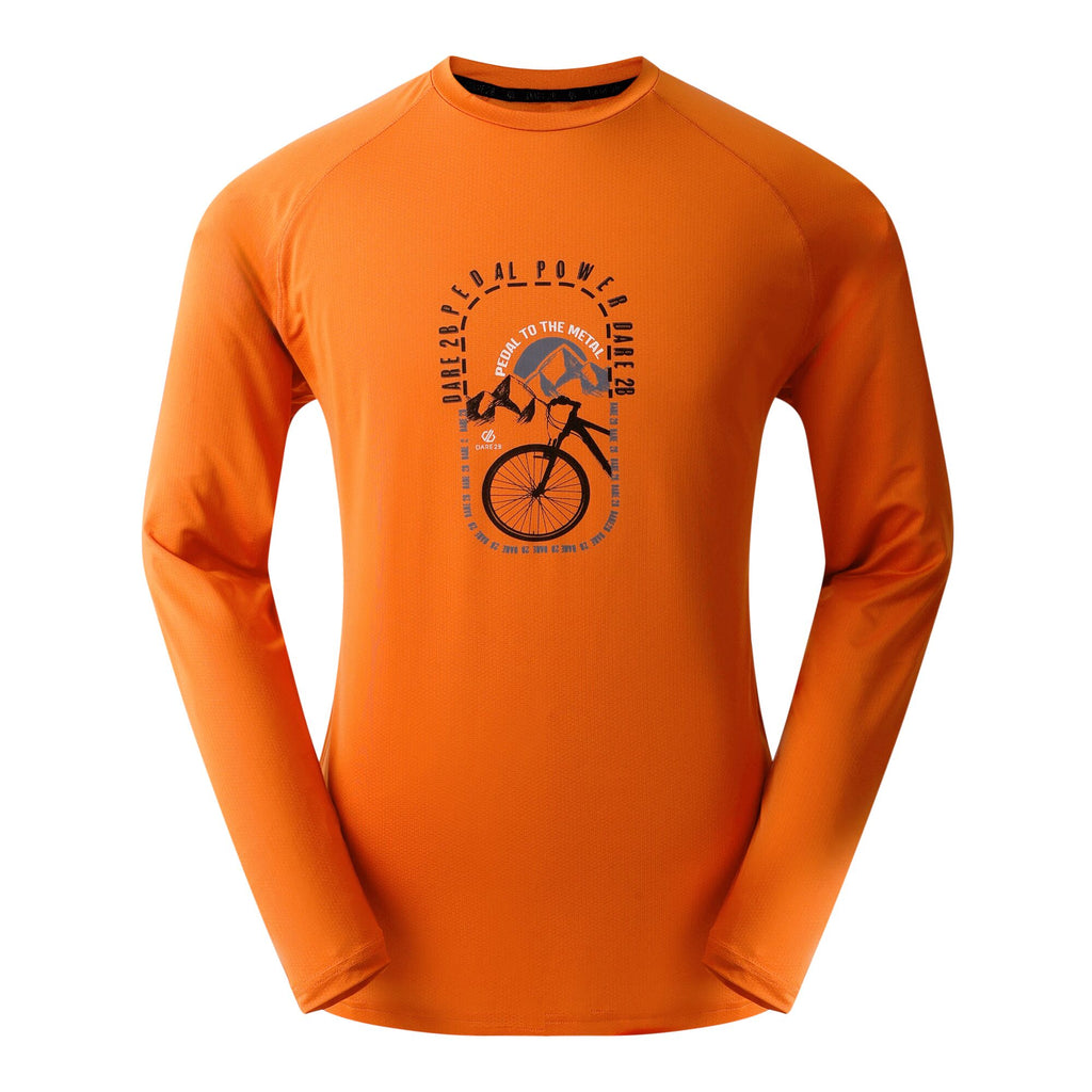 Tech Long Sleeved II Tee - Herren T-Shirt | reflektierende Print - Orange Spicy Route Bild 3