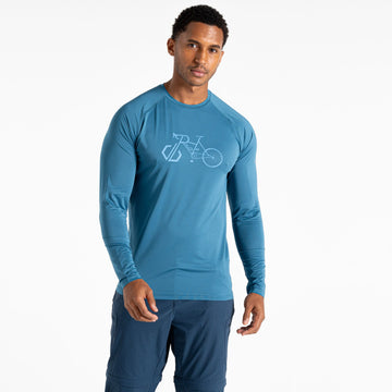 Tech Long Sleeved II Tee - Herren T-Shirt | reflektierende Print - Blau Bluesteel Bild 1