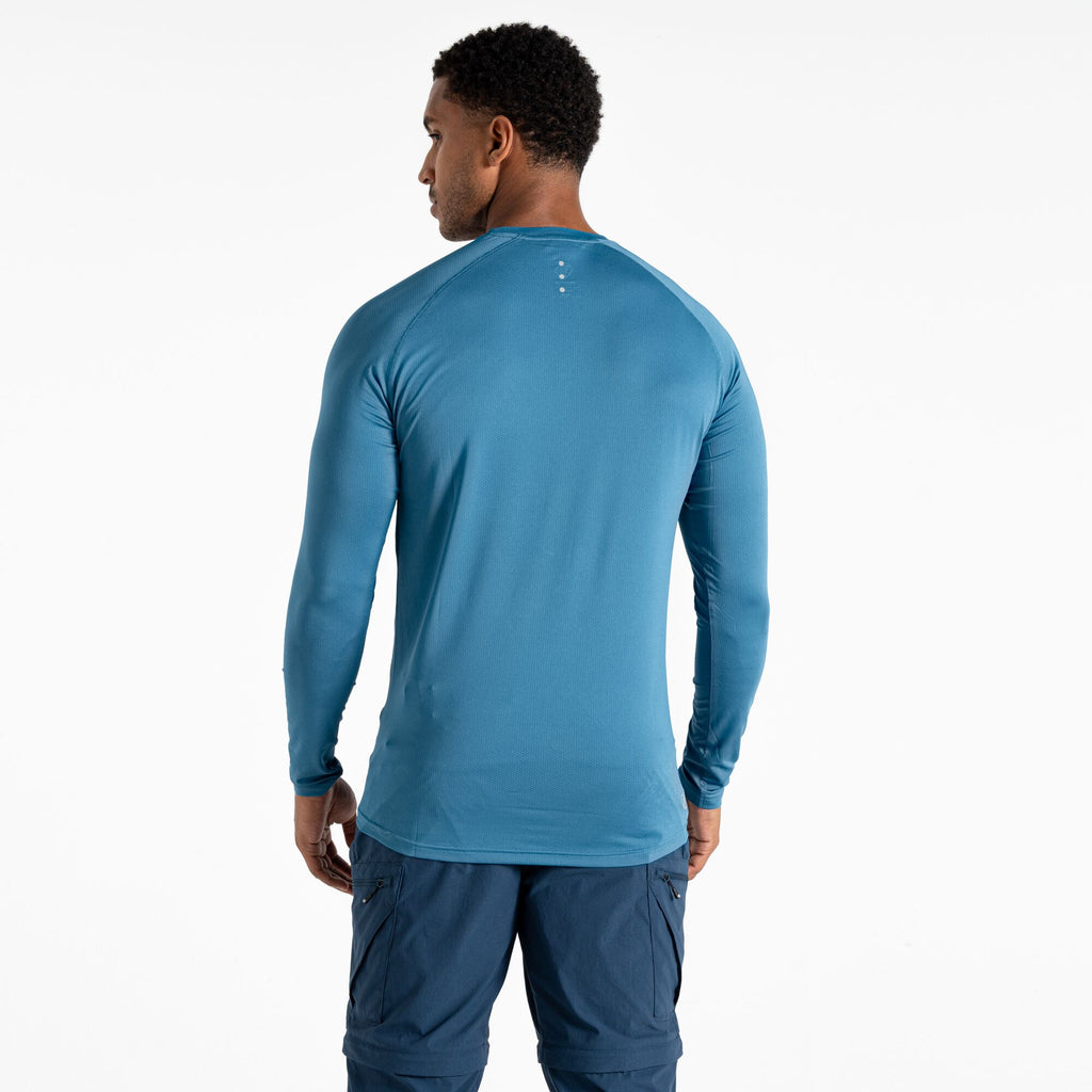 Tech Long Sleeved II Tee - Herren T-Shirt | reflektierende Print - Blau Bluesteel Bild 2
