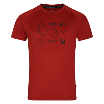 Tech Tee - Herren T-Shirt | reflektierende Prints - Rot Tuscan Red Bild 1