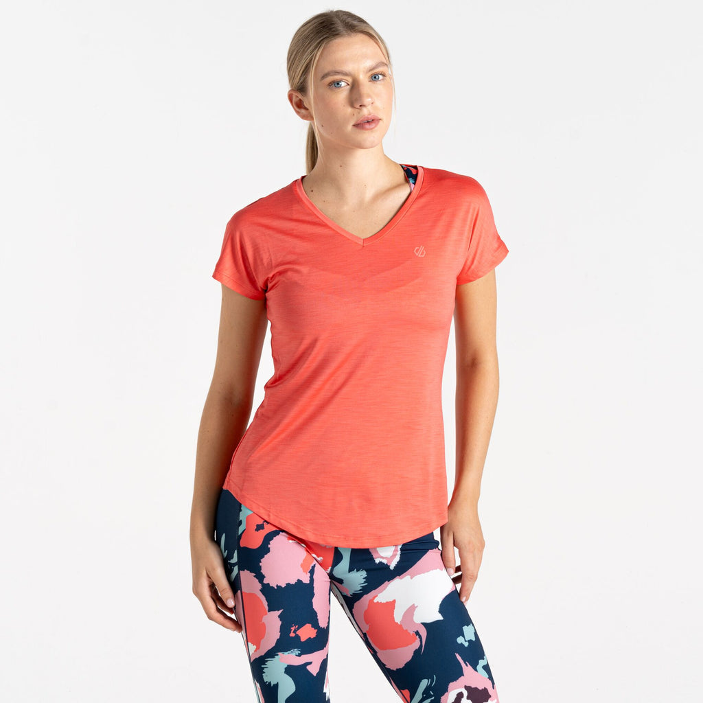 Vigilant Tee - Damen T-Shirt | V-Ausschnitt - Orange Peach Bloom Bild 1