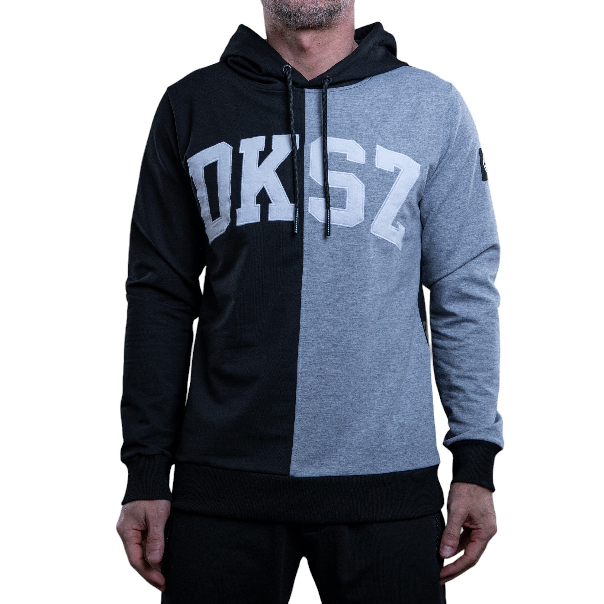 Hoodie Herren Hoodie aus Baumwolle Schwarz-Grau