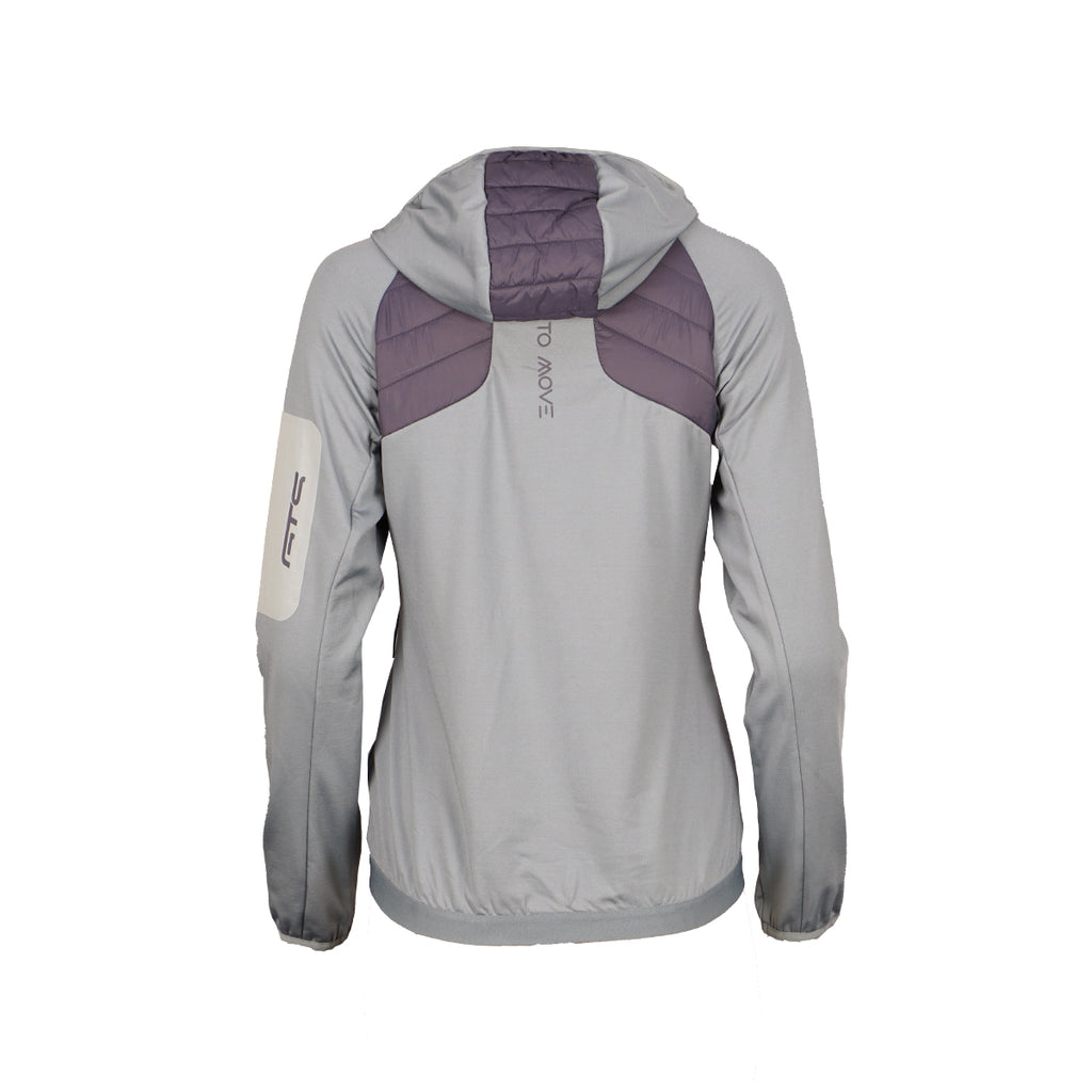 LADY JACKET PADDED HOODIE - Damen Zip-Jacke | Reißverschlusstaschen - Blau smoke Bild 2