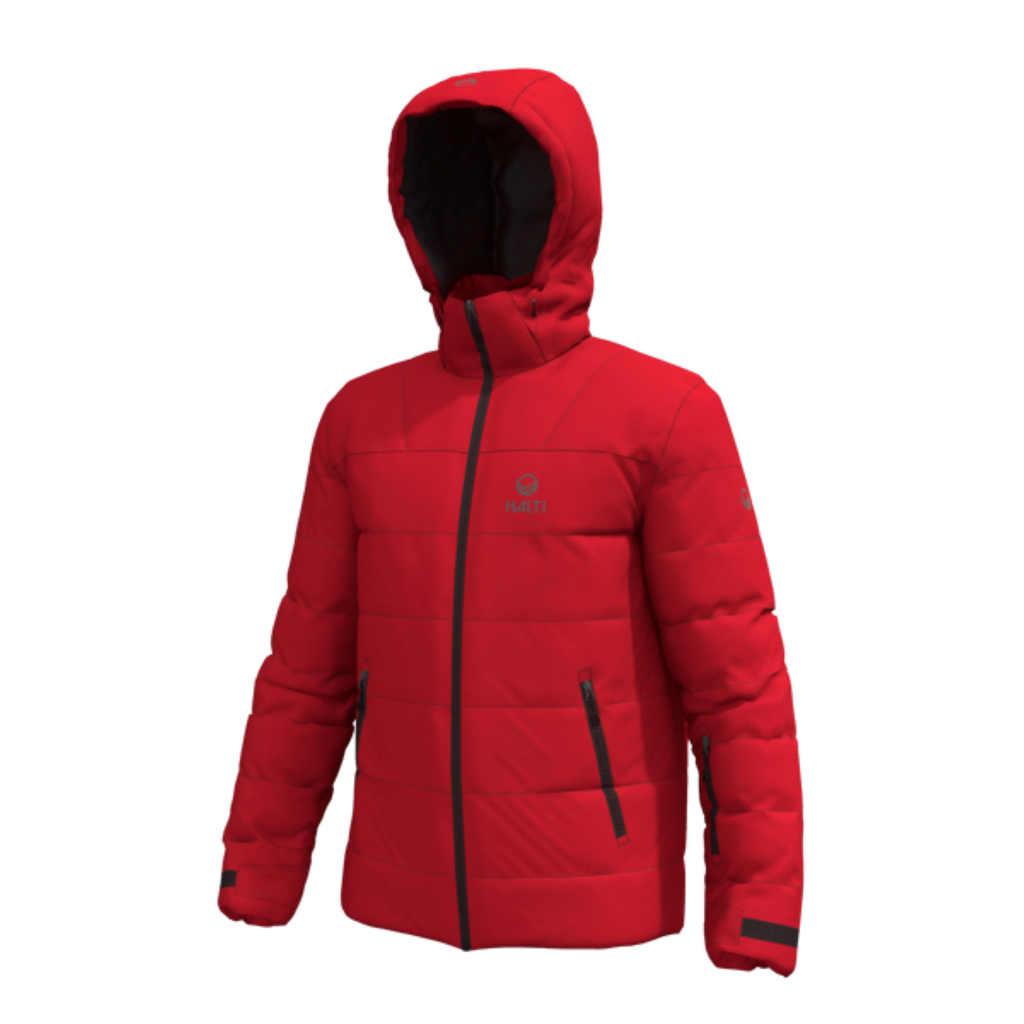 Mellow M Ski Puffer Jacket - Herren Skijacke | mit Skipass-Tasche - Rot Halti Red Bild 1