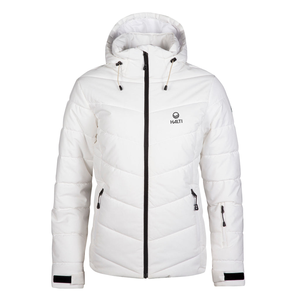 Mellow W Ski Puffer Jacket - Damen Skijacke | mit Skipass-Tasche - Weiß White Bild 1
