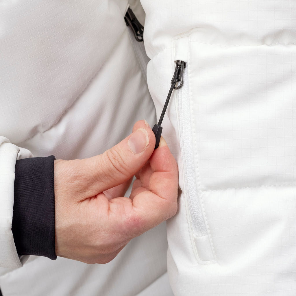 Mellow W Ski Puffer Jacket - Damen Skijacke | mit Skipass-Tasche - Weiß White Bild 4