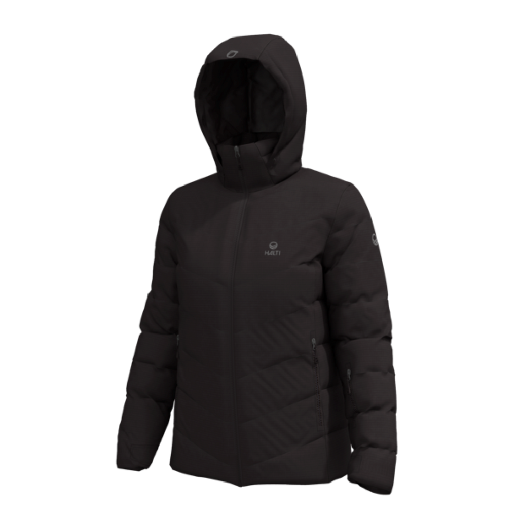 Mellow W Ski Puffer Jacket - Damen Skijacke | mit Skipass-Tasche - Schwarz Black Bild 3