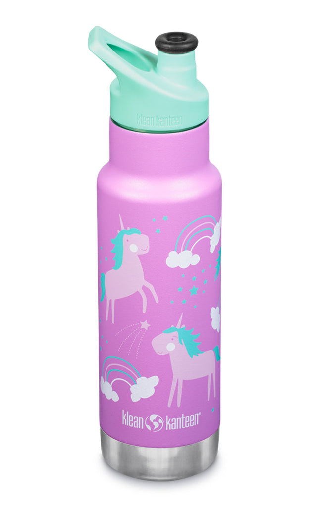 355ml Kid Kanteen® Classic Narrow VI - Trinkflasche | spülmaschinenfest - Rosa Unicorn Unicorns Bild 1