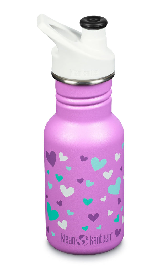 355ml Kid Kanteen® Classic Narrow - Kindertrinkbecher | absplitterfreie Beschichtung - Lila Orchid Hearts Bild 1