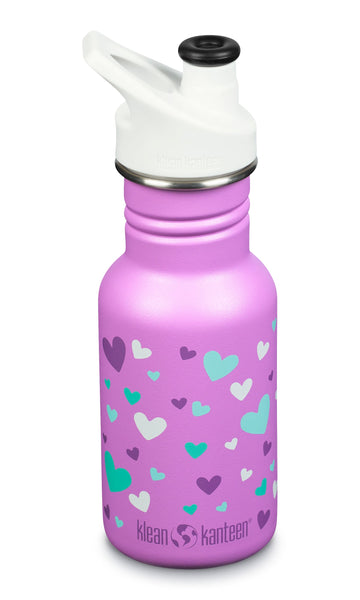 355ml Kid Kanteen® Classic Narrow - Kindertrinkbecher | absplitterfreie Beschichtung - Lila Orchid Hearts Bild 1