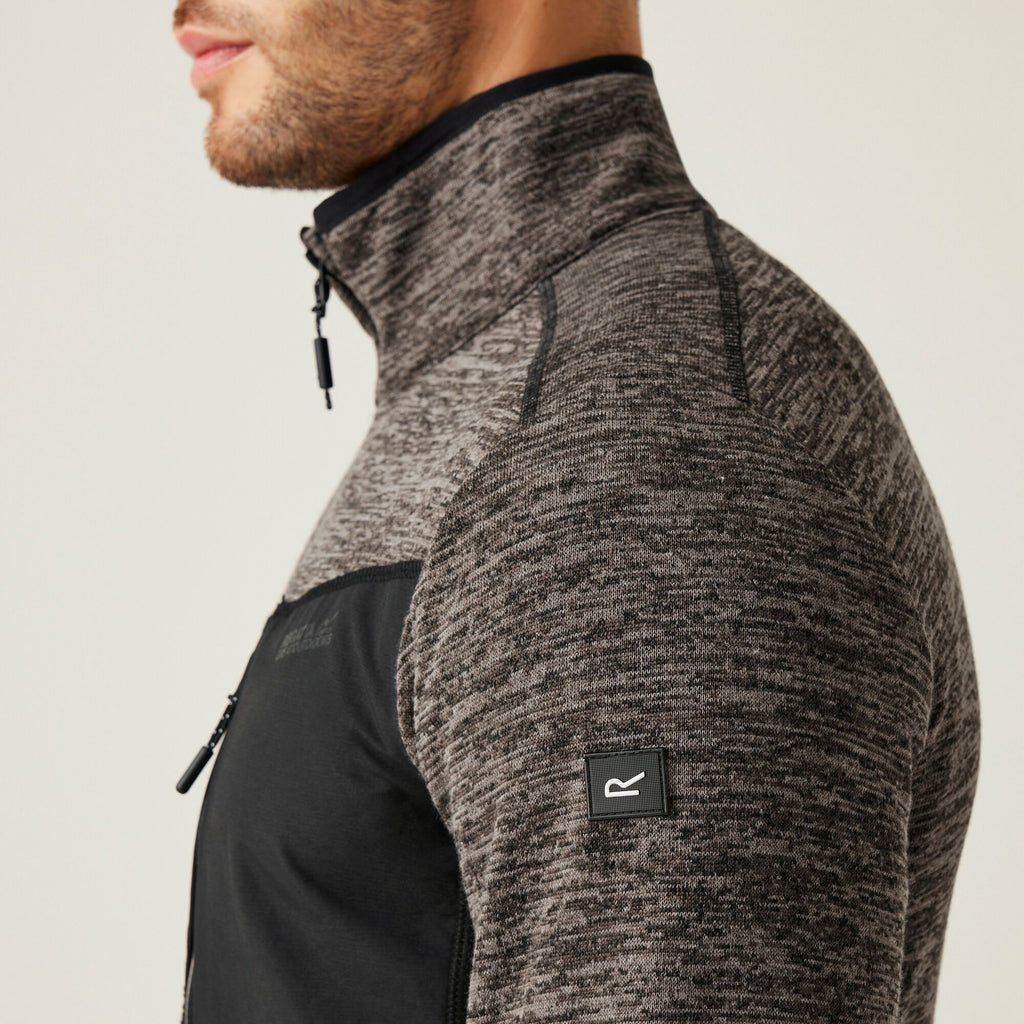 Baslinn - Herren Jacke | meliertes Fleece - Grau TreetpMrl/Bk Bild 5