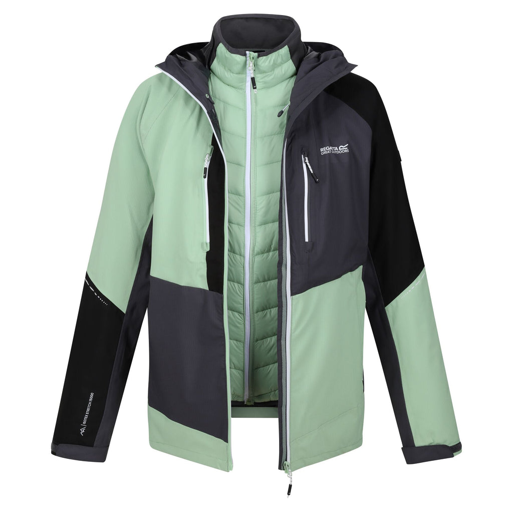 Carletta VIII 2 in 1  - Damen Jacke | mit integrierter Taschenlampe - Grün QuiGrn/SlGry Bild 3