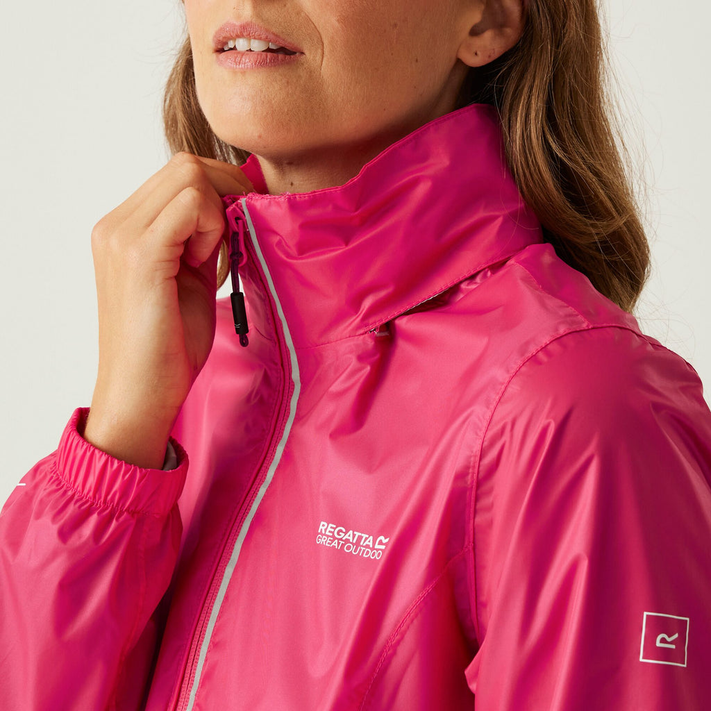 Corinne IV - Damen Regenjacke | mit Reflektor-Paspelierung - Pink Pop Bild 5