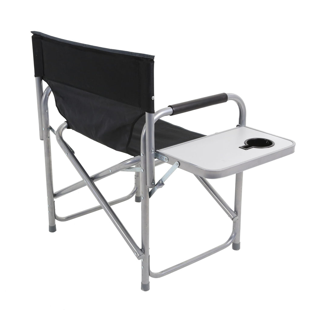 Directors Chair - Campingsessel | mit klappbarem Beistelltisch - Schwarz Black/Sealgr Bild 3
