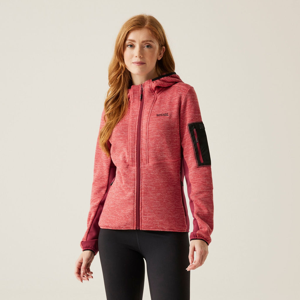 Kemilia Damen Fleecejacke warm gefüttert Rot-Rosa