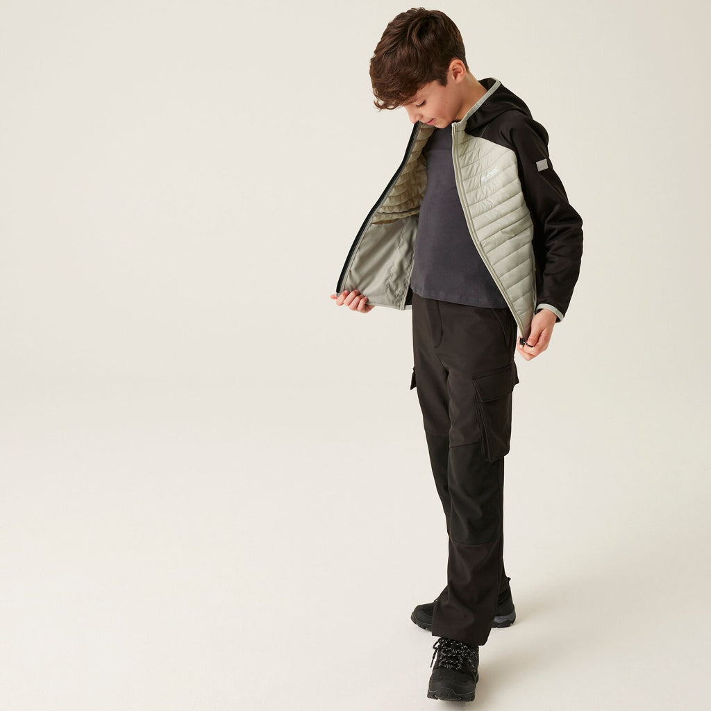 Kielder HybridVIII - Kinder Jacke | mit weicher Warmloft-Isolierung - Schwarz-Beige Black/Abbeystone Bild 3