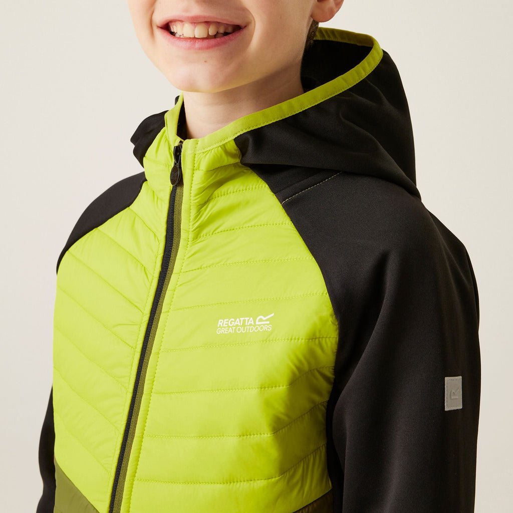 Kielder HybridVIII - Kinder Jacke | mit weicher Warmloft-Isolierung - Grün-Schwarz Black/Citron Lime Bild 3