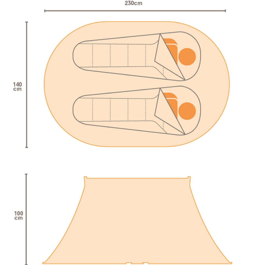 Malawi 2 - Wurfzelt | mit 3.000 mm Wassersäule - Blau-Gemustert Hawaiian Bild 5